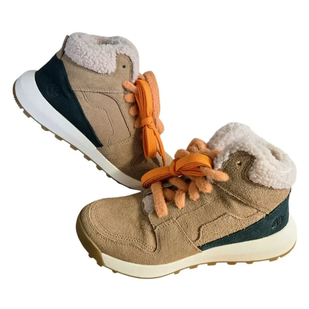 TIMBERLAND WOMEN'S RETRO SWIFT HIGH‎ TOP LACE SNEAKER MEDIUM BEIGE SUEDE Size 8